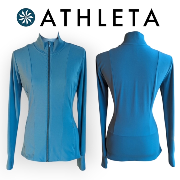 ATHLETA Shanti Jacket Billiard Powervita Teal, Athletic and Yoga Women's Medium - Picture 15 of 15